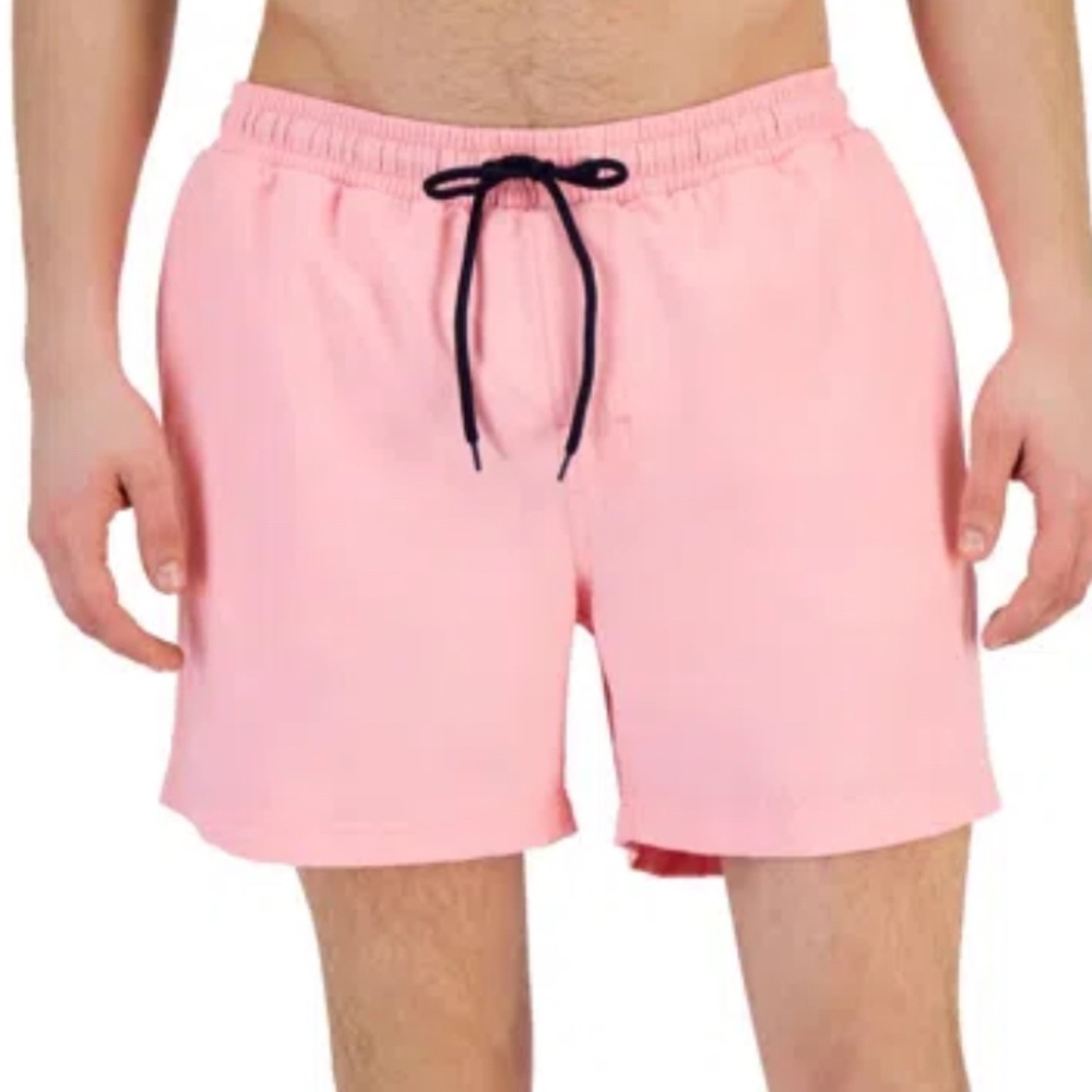 NEW Men's Club Room Pink Sky Swim Trunks Quick Dry‎ Shorts Sz XXL Inseam 7"